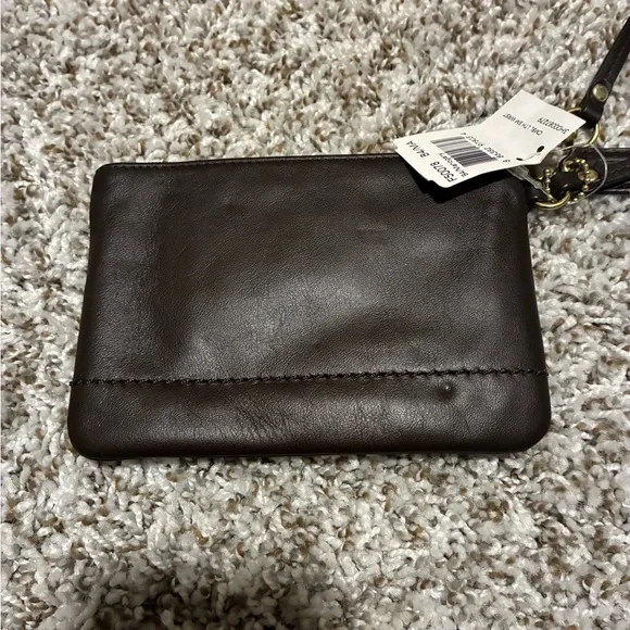 Coach Dark Brown Leather Wristlet - Picture 2 of 4